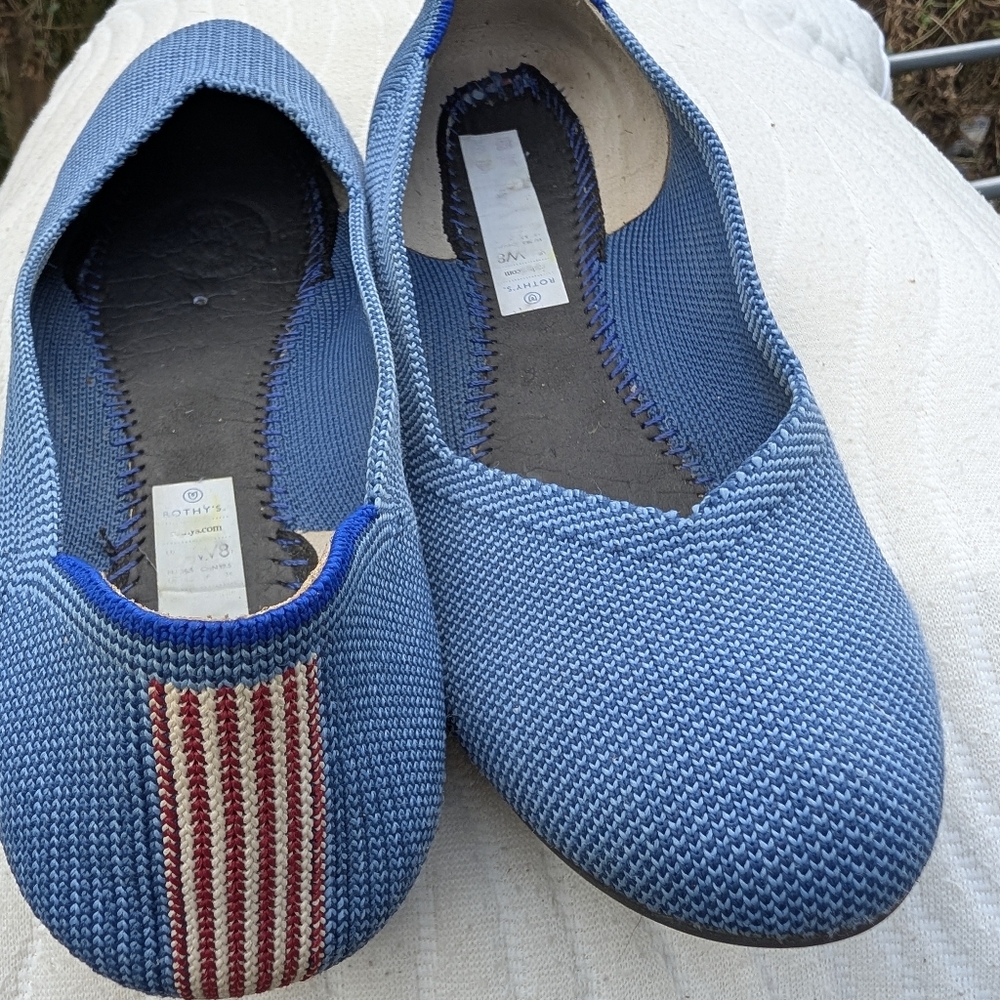 Rothy's The Flat - Indigo Mini-Stripe